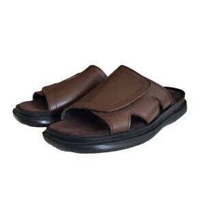 Hitchcock Slide Sandal Mens Sz 12 Extra Wide 3E Brown Leather Slides Shoes